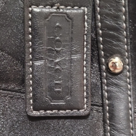 Coach Optic Lurex Signature Black Studded Satchel - Picture 4 of 11